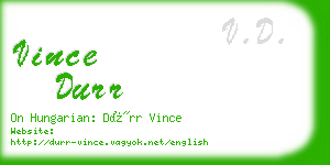 vince durr business card